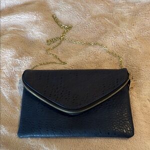 Urban Expressions Navy Clutch with Gold Chain